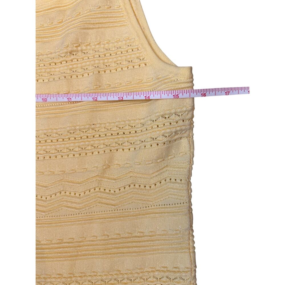 White House Black Market Butter Yellow Sweater Tank Cowl Neck - Picture 7 of 9